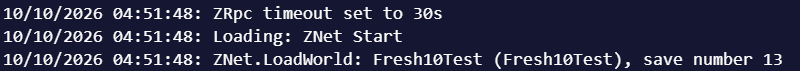 コンソールの ZNet.LoadWorld の行と save number